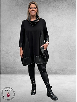 VINCENZO ALLOCCA Tuniek  Accenten Leder Zwart